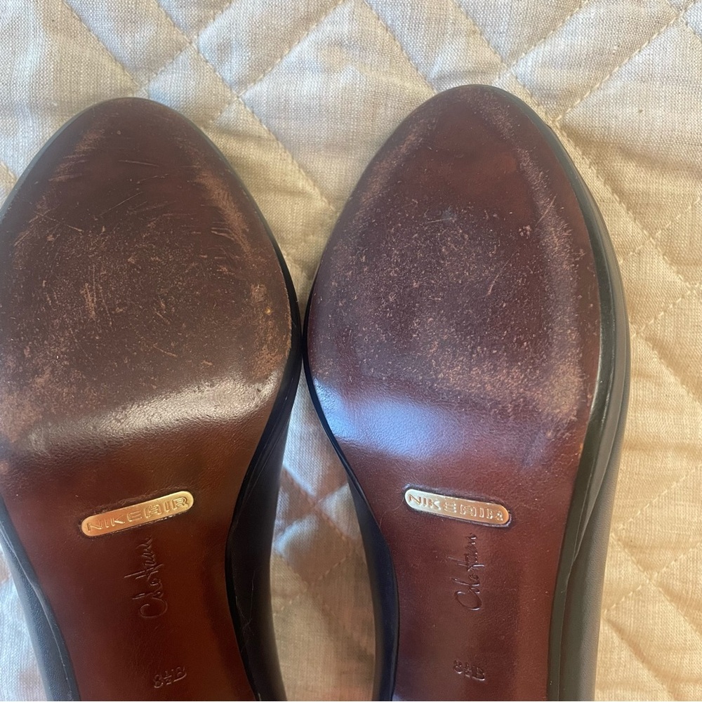 Cole Haan Nike Air Peep Toe Pump Heels Black 8.5B - Picture 10 of 13